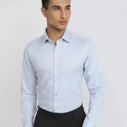 Raymond Men Slim Fit Solid Cutaway Collar Cotton Formal Shirt-picture-34