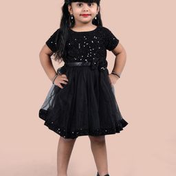 Shrithi Fashion Fab Sequined Embellished Velvet Fit & Flare Dress-53