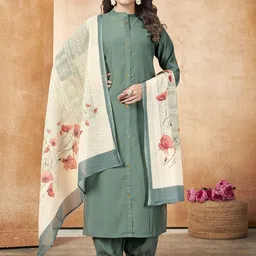 MOJILAA Floral Printed Mandarin Collar Straight Kurta with Salwar & Dupatta-image-38