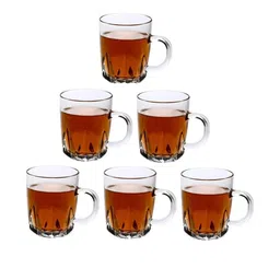 Somil Clear Glass Coffee & Tea Cup / Mug (180 Ml), Enjoy Your Drink in Style, 7.5 X 10.5 X 8.7 Cm, Pack of 6-image-90