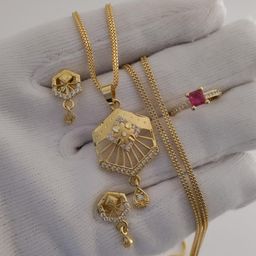 Gold Pendant set for women-image-91