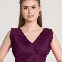 HERE&NOW Silk V-Neck Padded Saree Blouse-picture-44