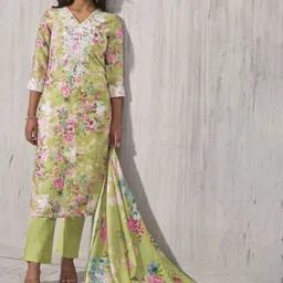 Anouk Women Floral Embroidered Kurta with Trousers & Dupatta-picture-10