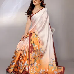 FABMORA Ethnic Motifs Printed Satin Saree-picture-38