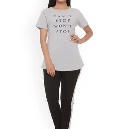 WOOL 4U Women Printed T-shirt & Pyjamas Night suit-image-71