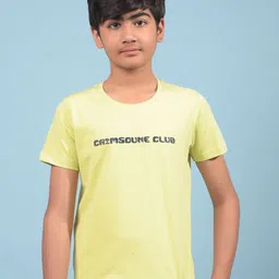 Crimsoune Club Boys Typography Printed Round Neck Slim Fit Cotton T-shirt-image-93