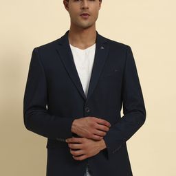 Cantabil Slim Fit Notched Lapel Long Sleeve Single Breasted Blazer-image-68
