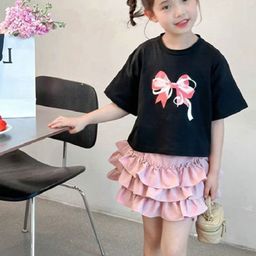 StyleCast x Revolte Girls Printed Round Neck Pure Cotton Top With Skirt-image-54