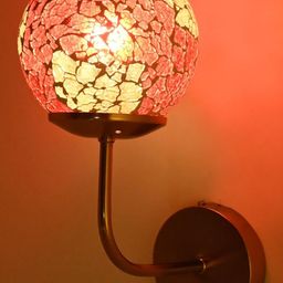 1ST TIME Red & White Printed Glass Traditional Cylinder Wall Lamps Wall Lamps-picture-17