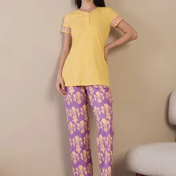 Sweet Dreams Women Printed Top and Pyjamas Night suit-image-56