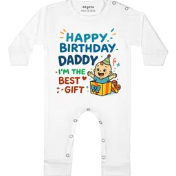 Arvesa Happy Birthday Daddy I'm The Best Gift Printed Bodysuit-89