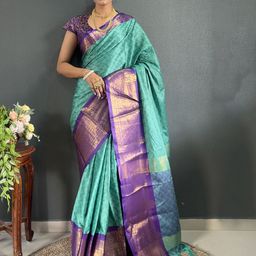 BerMondsey Geometric Woven Design Zari Banarasi Saree-image-67