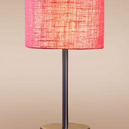 Devansh Pink Steel Cylinder Shaped Table Lamp With Shade-picture-4