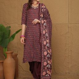 Anouk Women Ethnic Motifs Embroidered Regular Thread Work Kurta with Trousers & Dupatta-2