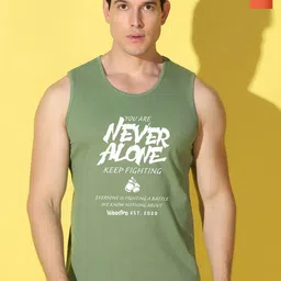 WOOSTRO Pack Of 2 Printed Super Combed Cotton Gym Vest VWS26(ALONE LGTGREEN)(HARD ORANGE)-image-71