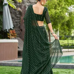 KALINI Embroidered Thread Work Semi-Stitched Lehenga & Unstitched Blouse With Dupatta image 3