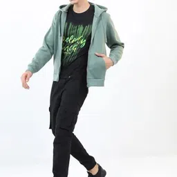 Mast & Harbour Men Hooded Front-Open Sweatshirt-picture-4