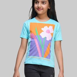 ZUNIORS SSC Kids-Unisex Turquoise Blue Cotton Printed Tshirts-image-71