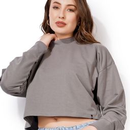 BLUEFICUS Women High Neck Crop Sweatshirt-image-25