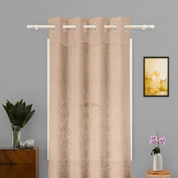 Kuber Industries Gold-Toned Self Design Cotton Long Door Curtain-25