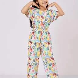 Piccolo Piglet Girls Printed Basic Jumpsuit-image-34