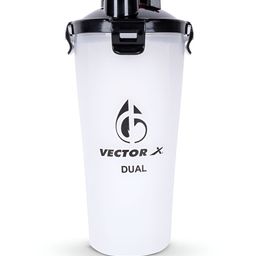 VECTOR X White & Black Brand Logo Printed Shaker Water Bottle-700 ml-38