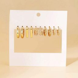 Celestique Set Of 5 Contemporary Korean Hoop Earrings-10