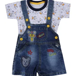 ZADMUS Infants Embroidery Dungaree With T-Shirt-picture-35