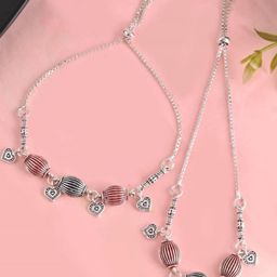 Sangria Silver-Plated Anklet-5