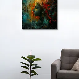 OLIVE TREE Black & Gold-Toned 1 Piece Canvas Religious Wall Paintings-image-79
