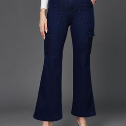 BAESD Women Cotton Wide Leg High-Rise Light Fade Stretchable Jeans-image-69