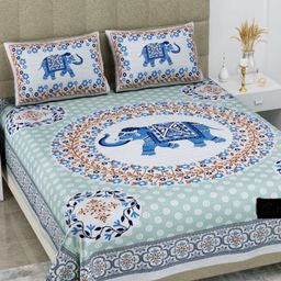 Nanki's 120 TC Floral Printed Queen Bedsheet with 2 Pillow Covers-image-33