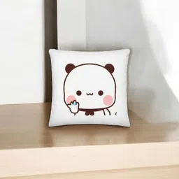 Anikmart White & Black Printed Square Shaped Pre-Filled Cushion-15
