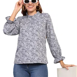 JC JUMMY COUTURE Floral Puff Sleeve Cotton Top-image-63