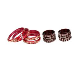 SOMIL Set Of 12 Glass Artificial Stones and Beads Bangles-image-25