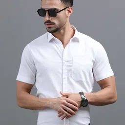 MYLANA Men India Slim Fit Solid Spread Collar Casual Shirt-picture-27