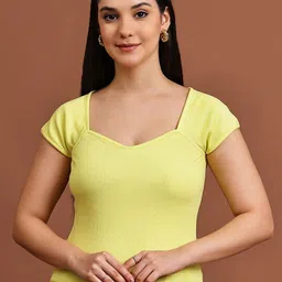 JAKANARY Women Sweetheart Neck Ribbed Cap Sleeve Top-picture-38