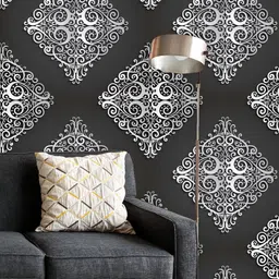 ArtzFolio Black & White Floral Printed UV Resistant Wallpaper-image-55