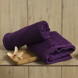 Monte Carlo 2Pcs Purple Cotton 340 GSM Hand Towels-image-78