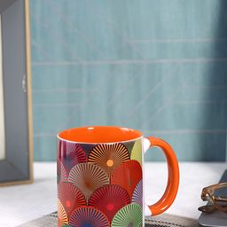 PENTADECO Red & Green Printed Ceramic Glossy Mugs Set of Cups and Mugs-0