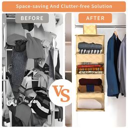 Aura Red Set of 2 Regular Multi-Utility 4 Shelf Hanging Closet Organisers image 4