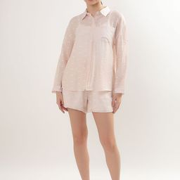 Beyond Pink Printed Shirt Collar Shirt & Short With T-Shirt Co-Ords-image-46