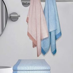Athom Living Astar Peach & Blue 6 Pieces 210 GSM Cotton Bath Towel-30