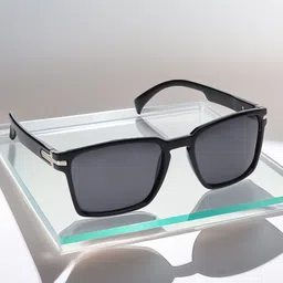 HASHTAG EYEWEAR Unisex Square Sunglasses with Polarised Lens TT Polarized-30014-G.BLK-1804-14