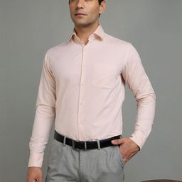 Richlook Men Classic Slim Fit Solid Spread Collar Cotton Formal Shirt-image-32