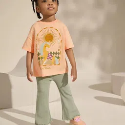 INCLUD Girls Printed Round Neck T-Shirt With Trouser-picture-42