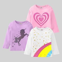 KUCHIPOO Girls 3 Printed T-shirt-picture-36