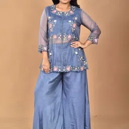 Morchari Embroidered Tunic With Palazzos Co-Ords-image-63