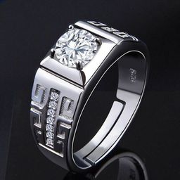 kazare Set Of 2 Rhodium-Plated Stone Studded Couple Finger Rings-58