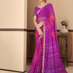 Reboot Fashions Bandhani Pure Chiffon Bandhani Saree-image-57